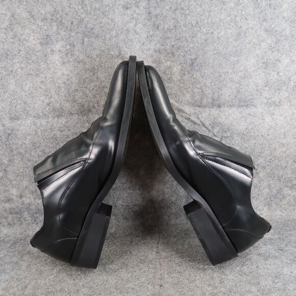 John Fluevog Shoes Mens 7.5 Loafer Slip On Black Leather Diamond Classic Vintage